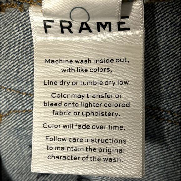 New Frame Le High Straight Rattler Python Pocket Jeans Women's Size 23 Raw Hem - Picture 13 of 13